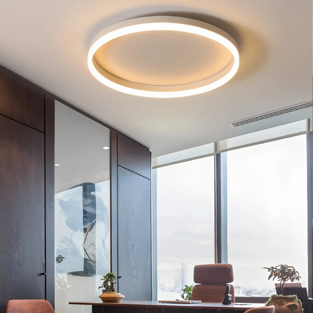 Nordic Circular LED Ceiling Lamp | Energy-Smart, Gentle Diffused Glow & Ideal for Bedroom, Hallway or Living Area