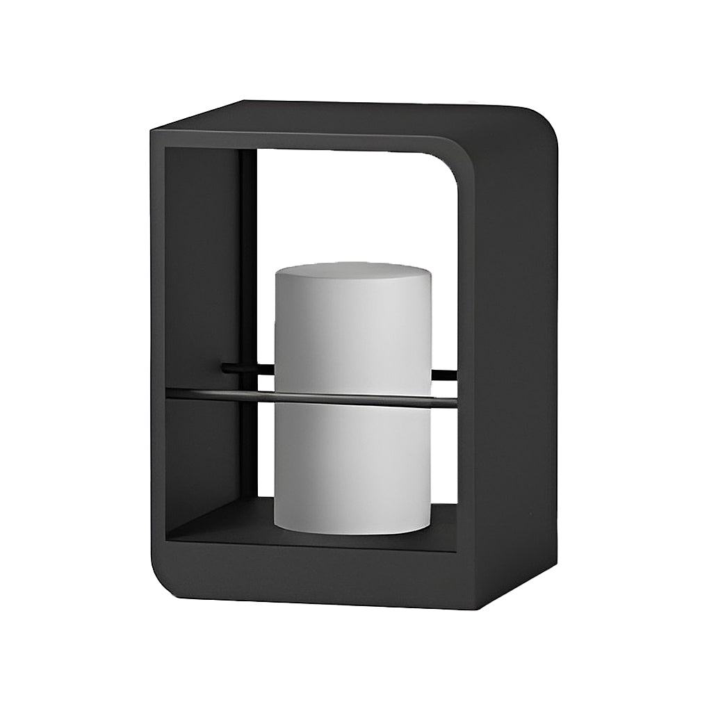 Waterproof Black Rectangular Solar Outdoor Lanterns for Modern Gardens & Patios