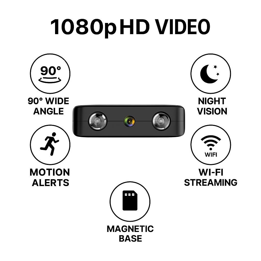 Wireless Miniature Camera with Audio - Surveillance for Home Security & Night Vision