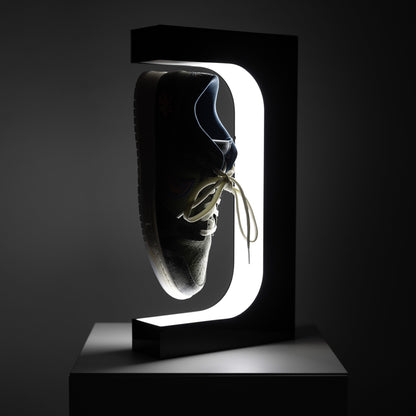 Floating Sneaker Display: Lucite Shoe Levitation Holder with LED Light-Up Shelves for Unique Showcases