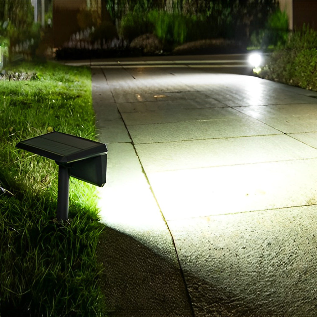 LED Solar Lights Outdoor - 2PCS Waterproof IP65 Black Modern Lawn Lamps for Garden Pathway Lighting