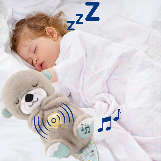 Breathing Otter with Music, Lights & Rhythmic Motion - Baby Sound Machine - Calming Sounds & Gentle Lights