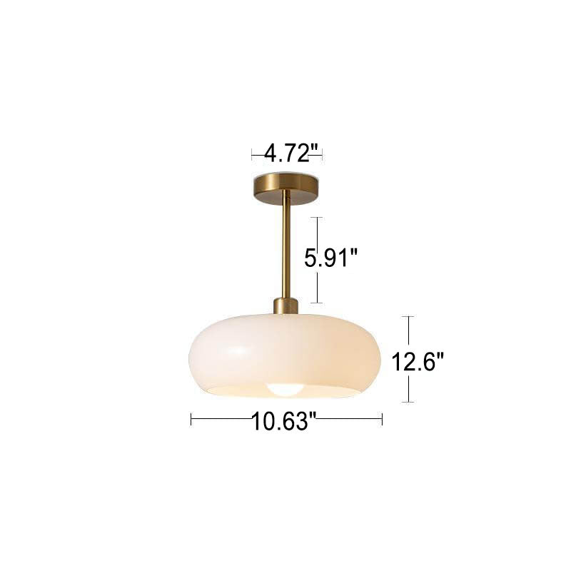 LED Pendant Light Fixture - Modern Retro Round Glass with Electroplated Copper Finish - Ideal for Kitchen & Dining Room Lighting