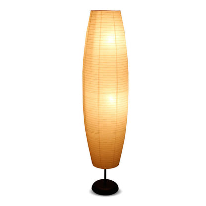 2-Light Standing Floor Lamp with Rice Paper Shade - Nordic Minimalist Design for Living Room & Bedroom