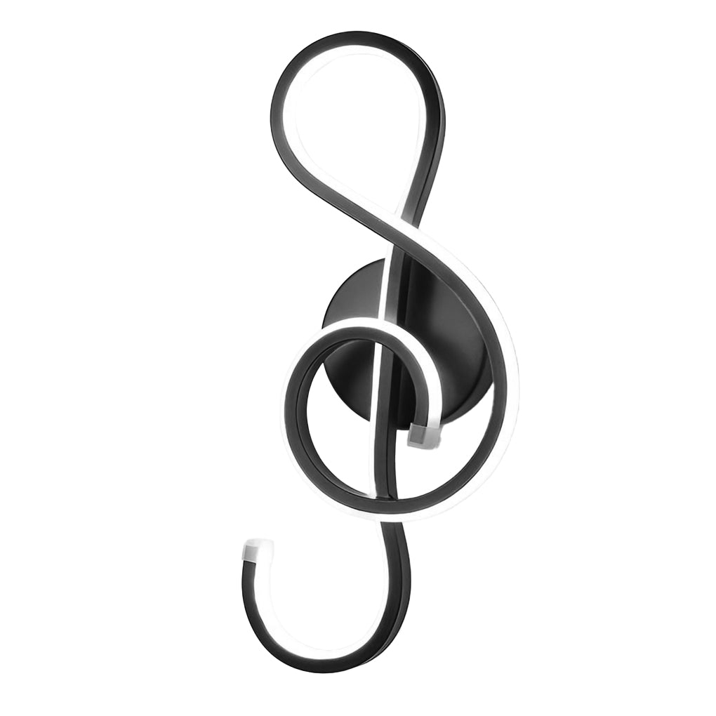 LED Musical Note Wall Sconce Light Fixture - Electroplated Modern Design for Living Room & Bedroom Decor