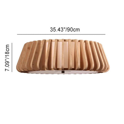 LED Round Ceiling Light Fixture - Solid Wood Design with 3/4/5 Lights for Living Room & Dining Room Lighting