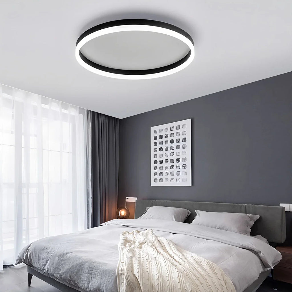 Nordic Circular LED Ceiling Lamp | Energy-Smart, Gentle Diffused Glow & Ideal for Bedroom, Hallway or Living Area