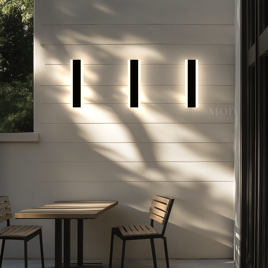 LED Outdoor Wall Light – Modern Weather-Resistant, Dimmable Exterior Sconce with 3 Color Temperatures