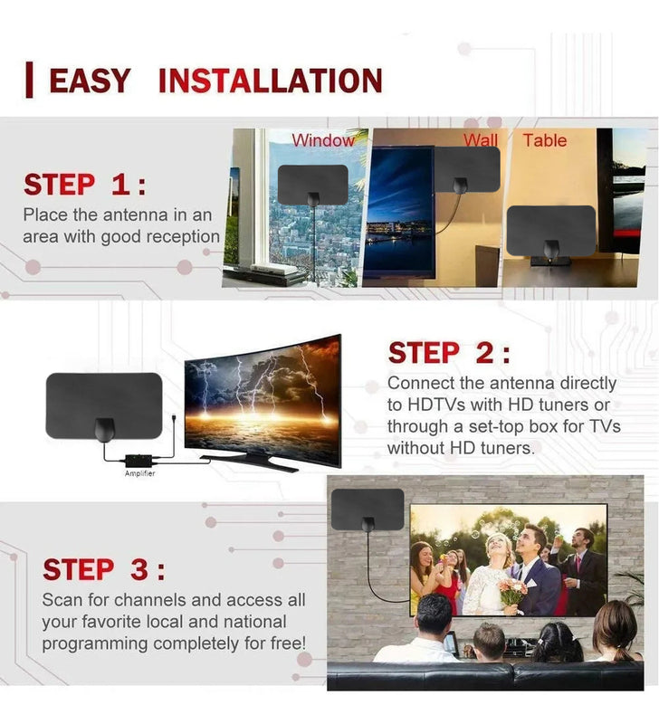 ClearView HD Digital TV Antenna: Ultimate Indoor & Over-the-Air Reception Maximize Your TV Channels Without Cable