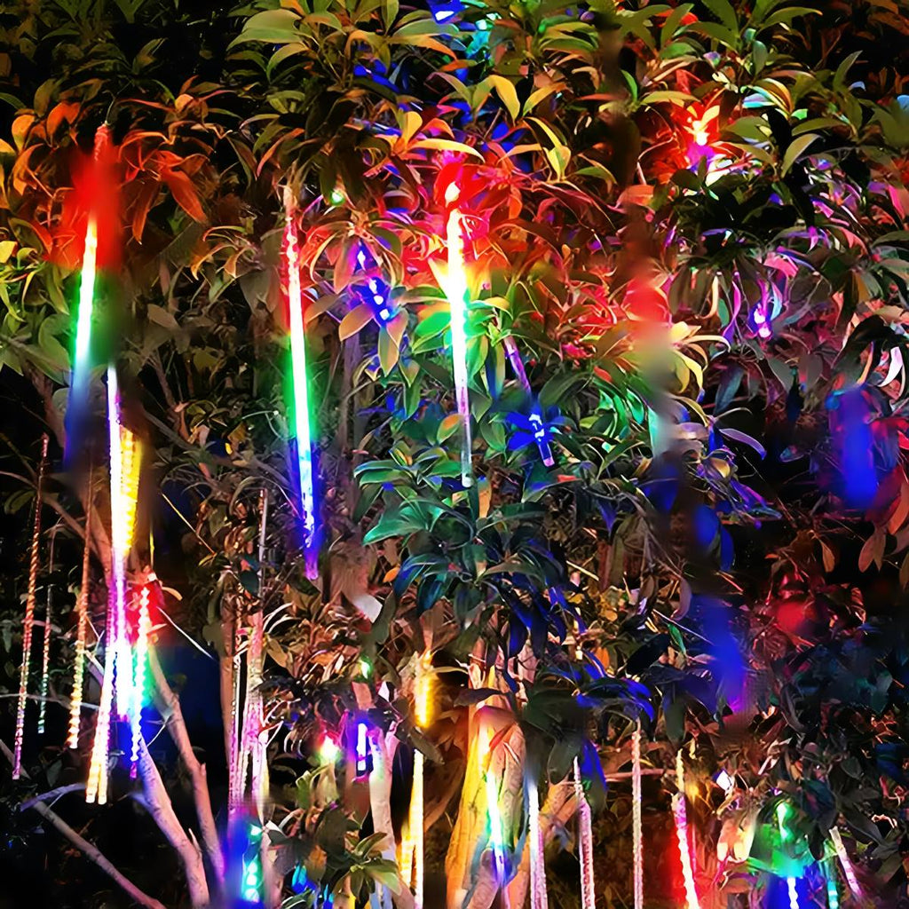 360° Solar-Powered Waterproof Meteor Shower LED Tree String Lights – Dynamic Outdoor Landscape Lighting for Garden, Yard & Patio