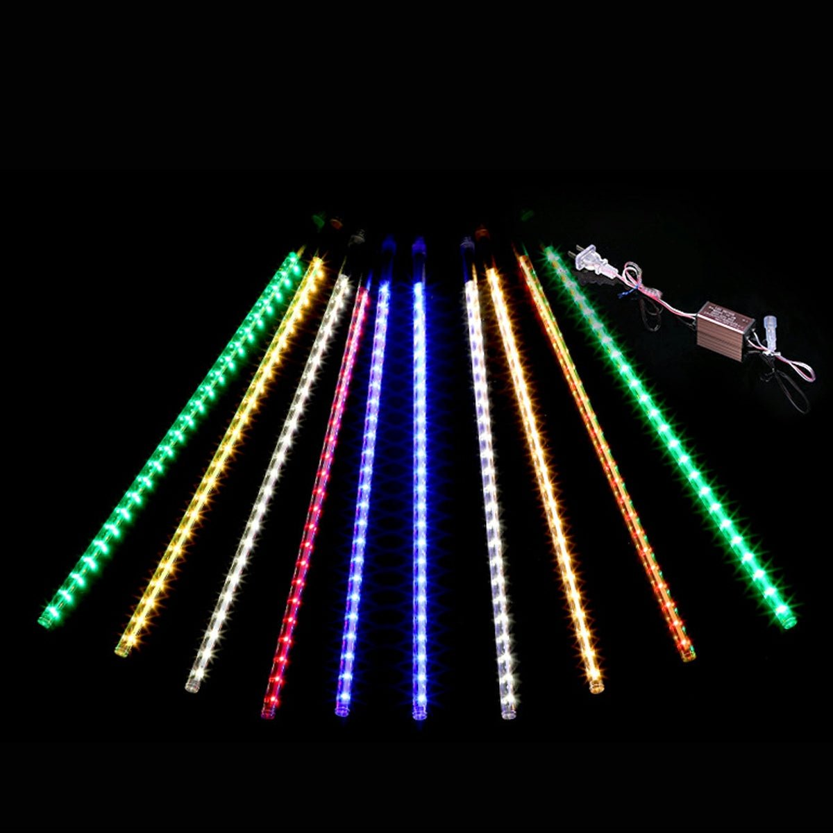 360° Solar-Powered Waterproof Meteor Shower LED Tree String Lights – Dynamic Outdoor Landscape Lighting for Garden, Yard & Patio