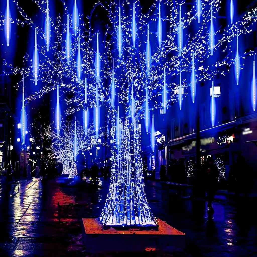 360° Solar-Powered Waterproof Meteor Shower LED Tree String Lights – Dynamic Outdoor Landscape Lighting for Garden, Yard & Patio
