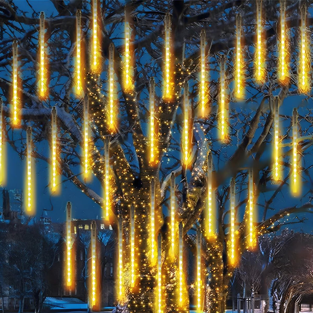 360° Solar-Powered Waterproof Meteor Shower LED Tree String Lights – Dynamic Outdoor Landscape Lighting for Garden, Yard & Patio