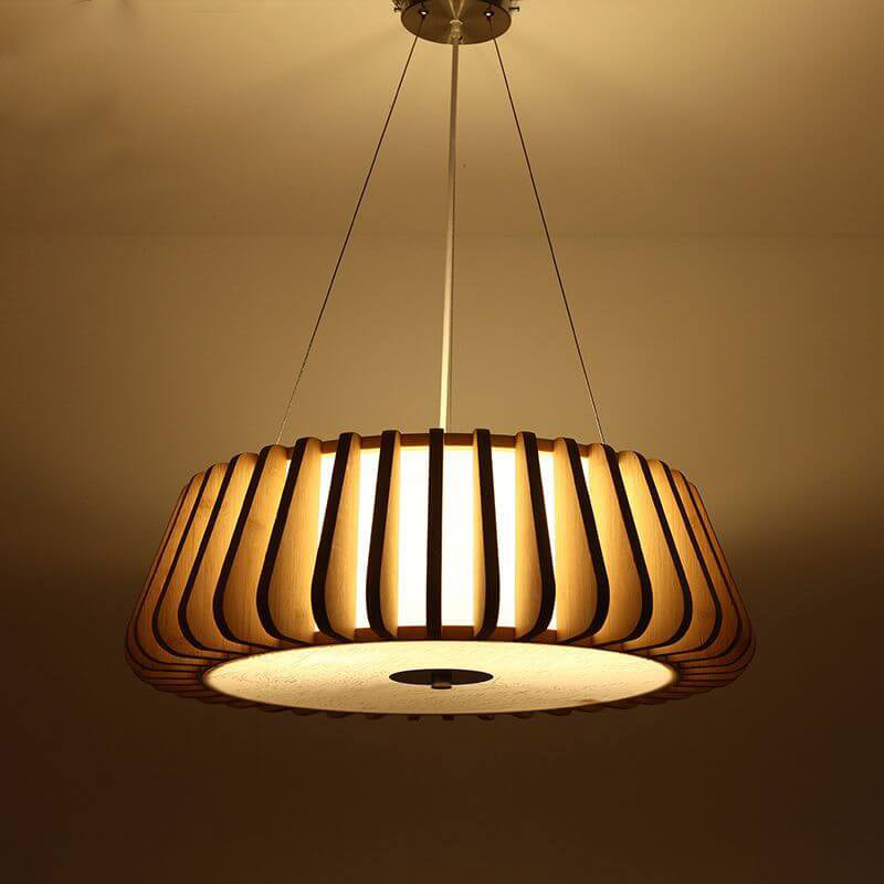 LED Round Ceiling Light Fixture - Solid Wood Design with 3/4/5 Lights for Living Room & Dining Room Lighting