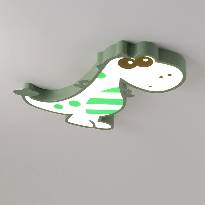 LED Flush Mount Ceiling Light - Cartoon Dinosaur Design - Kids Room Lighting Fixture for Nursery & Playroom