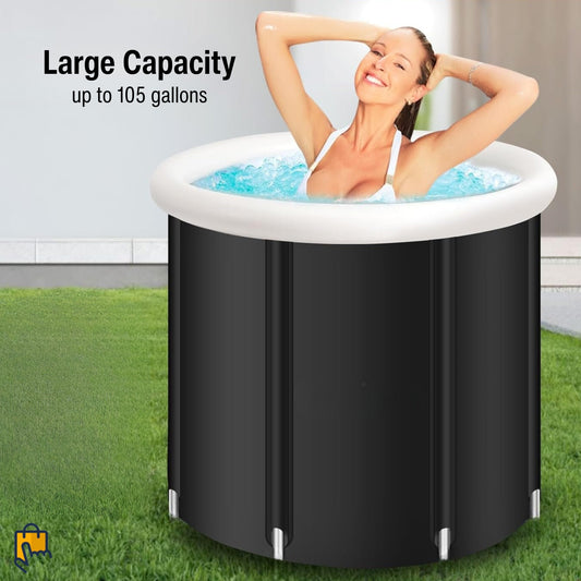 Ice Bath Tub with Cover Portable isulated - Recovery Freestanding Cold Water Therapy Spa