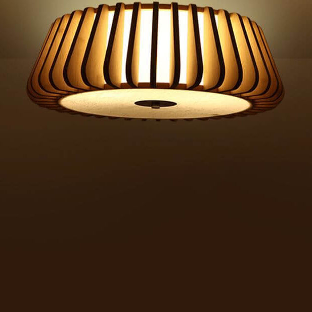 LED Round Ceiling Light Fixture - Solid Wood Design with 3/4/5 Lights for Living Room & Dining Room Lighting