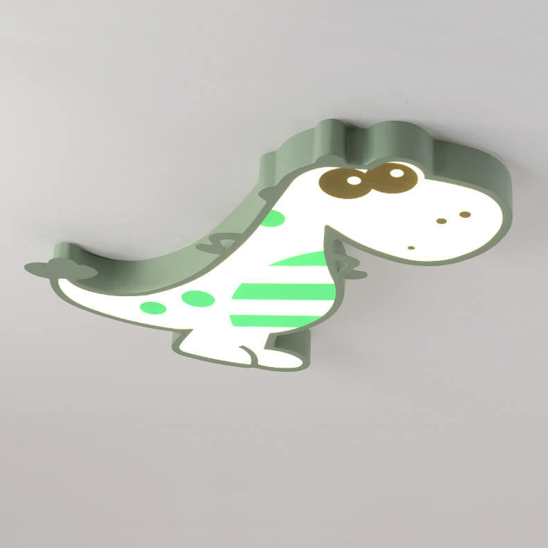 LED Flush Mount Ceiling Light - Cartoon Dinosaur Design - Kids Room Lighting Fixture for Nursery & Playroom