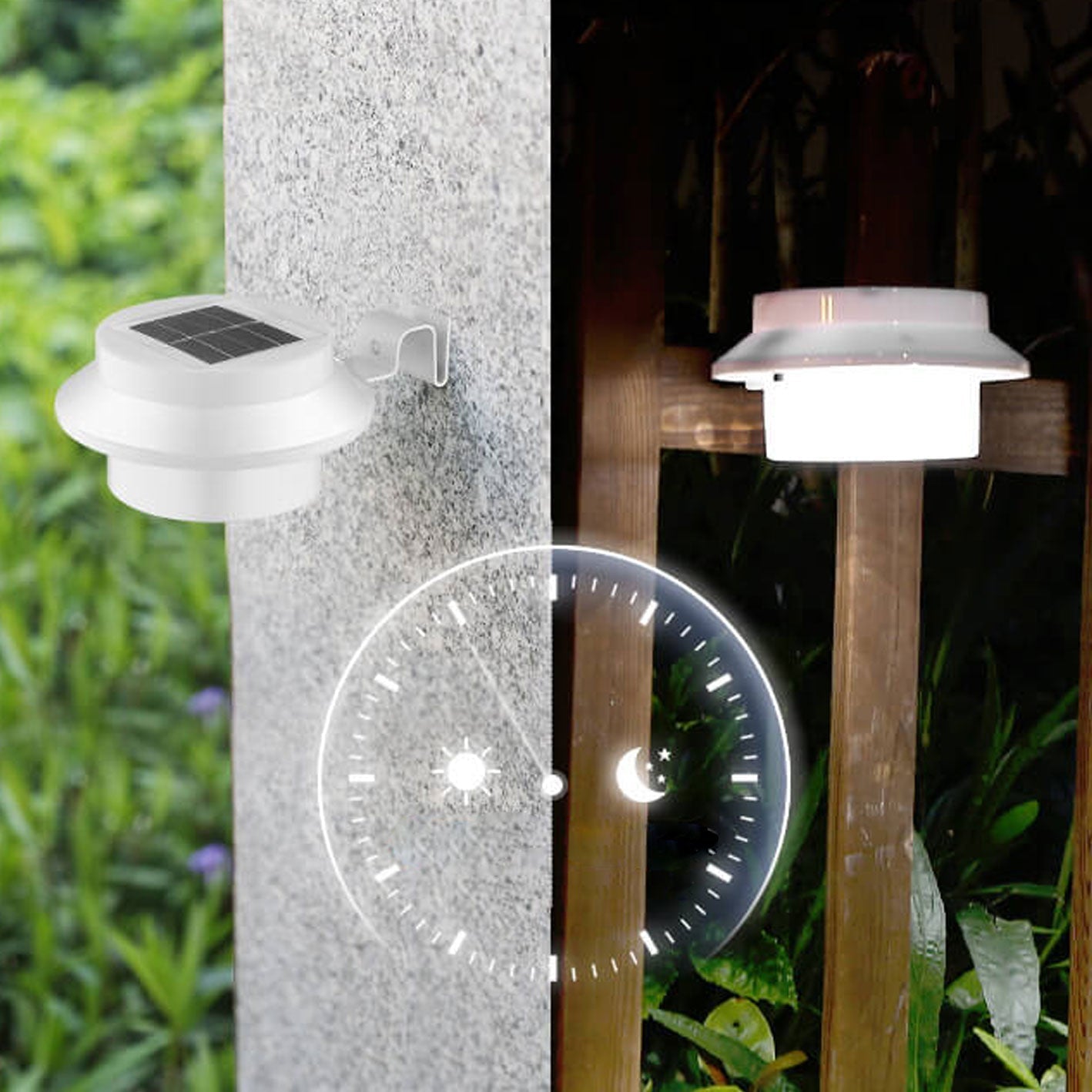 Solar LED Outdoor Waterproof Wall Sconce Light for Fences & Patios - Cylinder Design