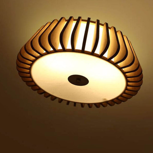 LED Round Ceiling Light Fixture - Solid Wood Design with 3/4/5 Lights for Living Room & Dining Room Lighting