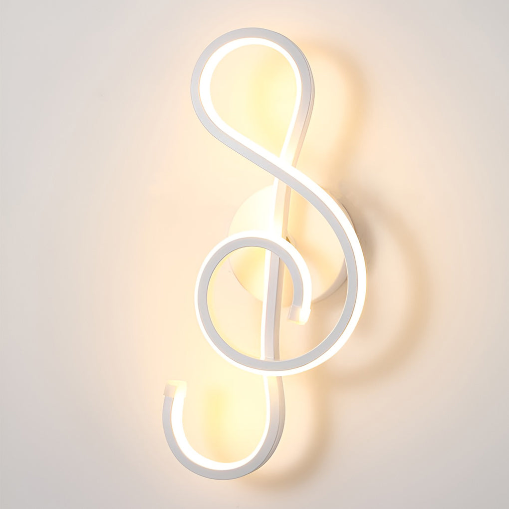 LED Musical Note Wall Sconce Light Fixture - Electroplated Modern Design for Living Room & Bedroom Decor