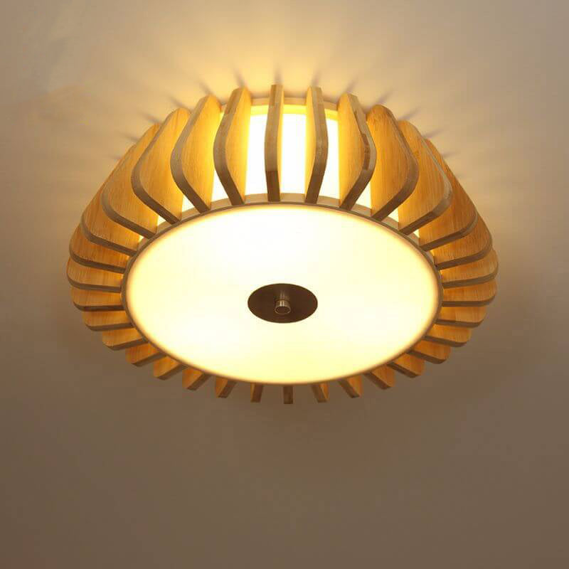 LED Round Ceiling Light Fixture - Solid Wood Design with 3/4/5 Lights for Living Room & Dining Room Lighting