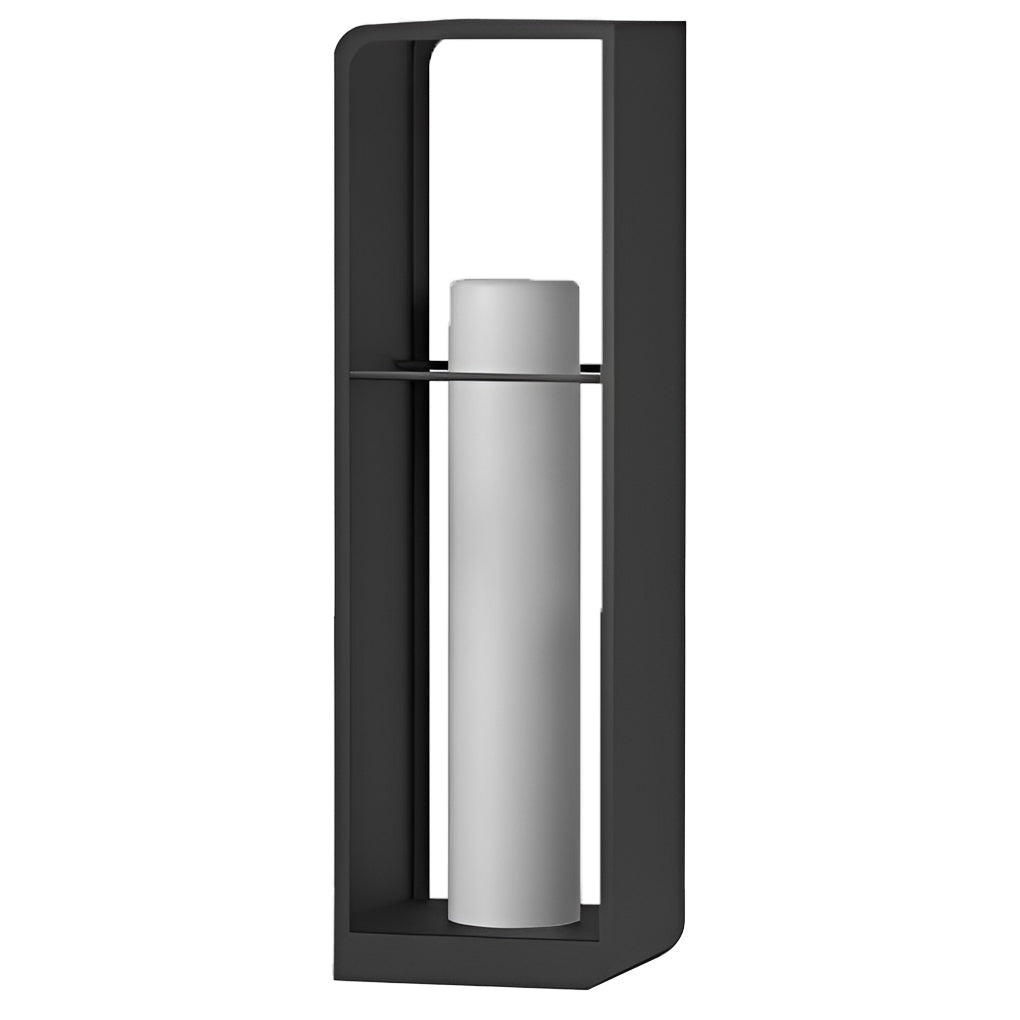 Waterproof Black Rectangular Solar Outdoor Lanterns for Modern Gardens & Patios