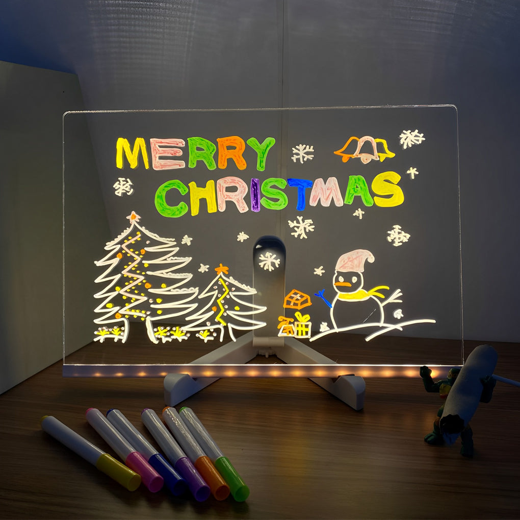 Colorful LED Acrylic Message Board - Multi-Purpose Writable Lamp for Custom Messages and Creative Displays