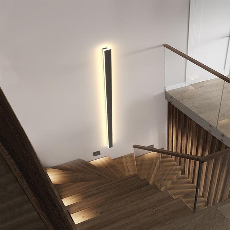 LED Linear Wall Lights - Black Outdoor Lighting Fixture for Gardens, Patios & Walkways