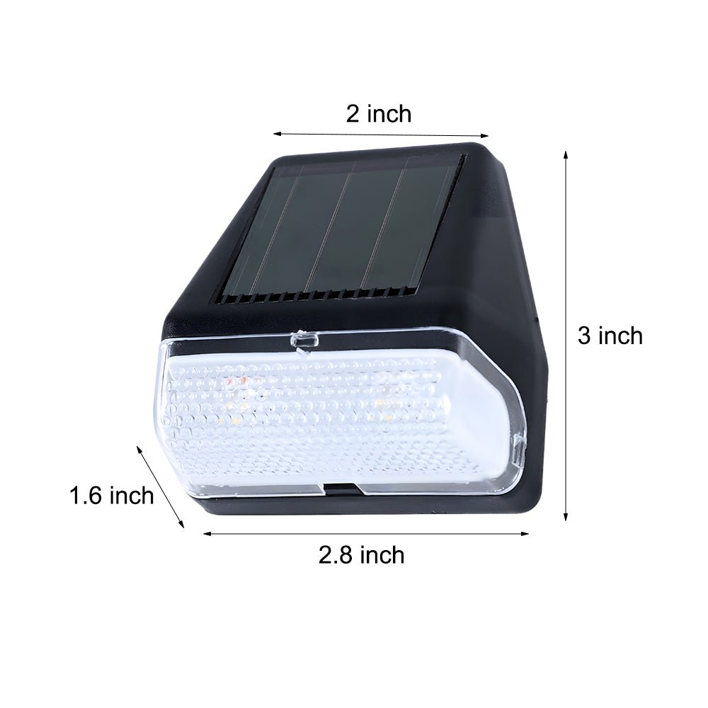 LED Solar Step Lights - 4 Pack Dusk-to-Dawn Sensor Outdoor Warm White Lighting for Stairs and Pathways