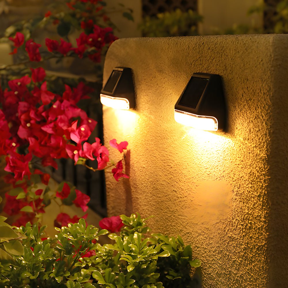 LED Solar Step Lights - 4 Pack Dusk-to-Dawn Sensor Outdoor Warm White Lighting for Stairs and Pathways