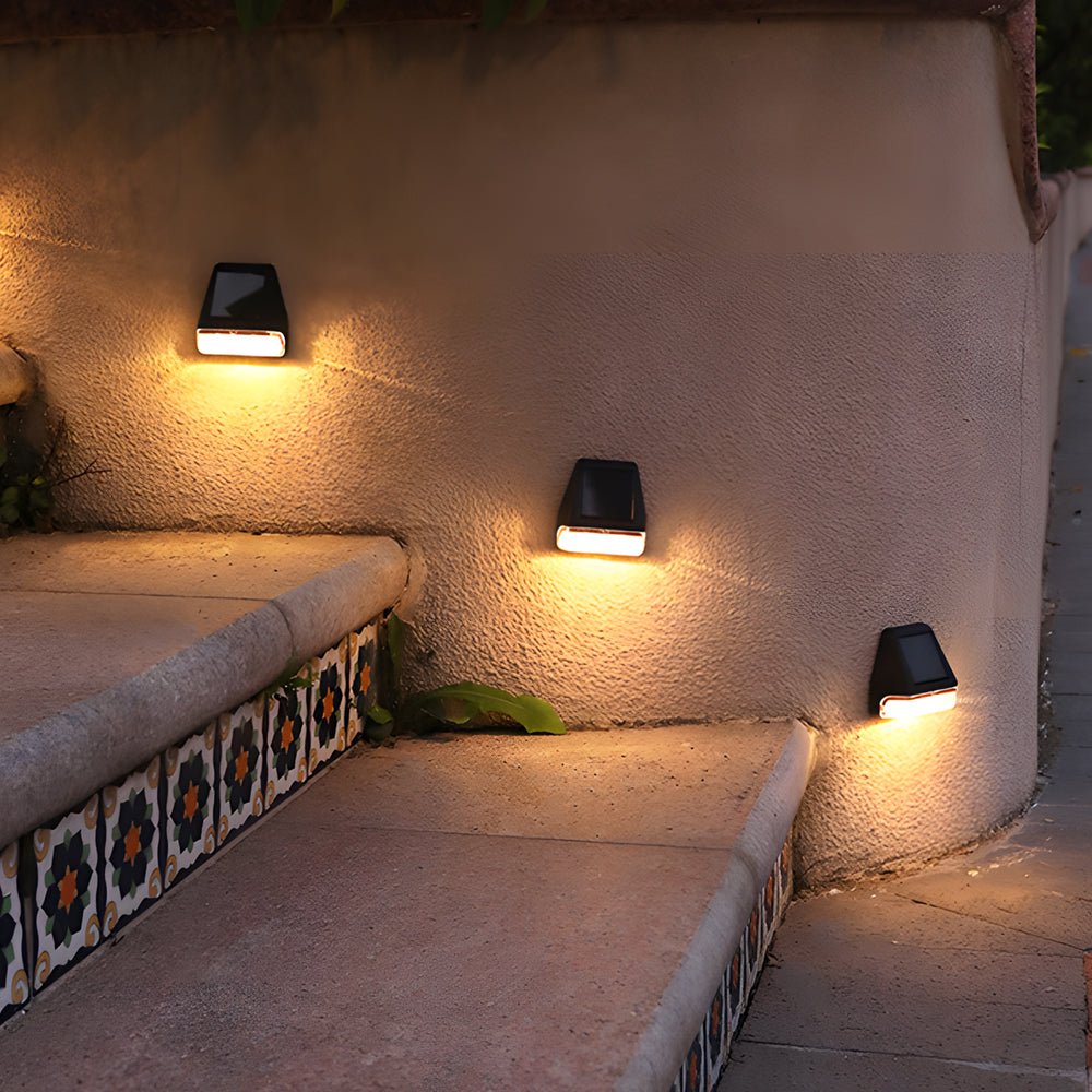 LED Solar Step Lights - 4 Pack Dusk-to-Dawn Sensor Outdoor Warm White Lighting for Stairs and Pathways