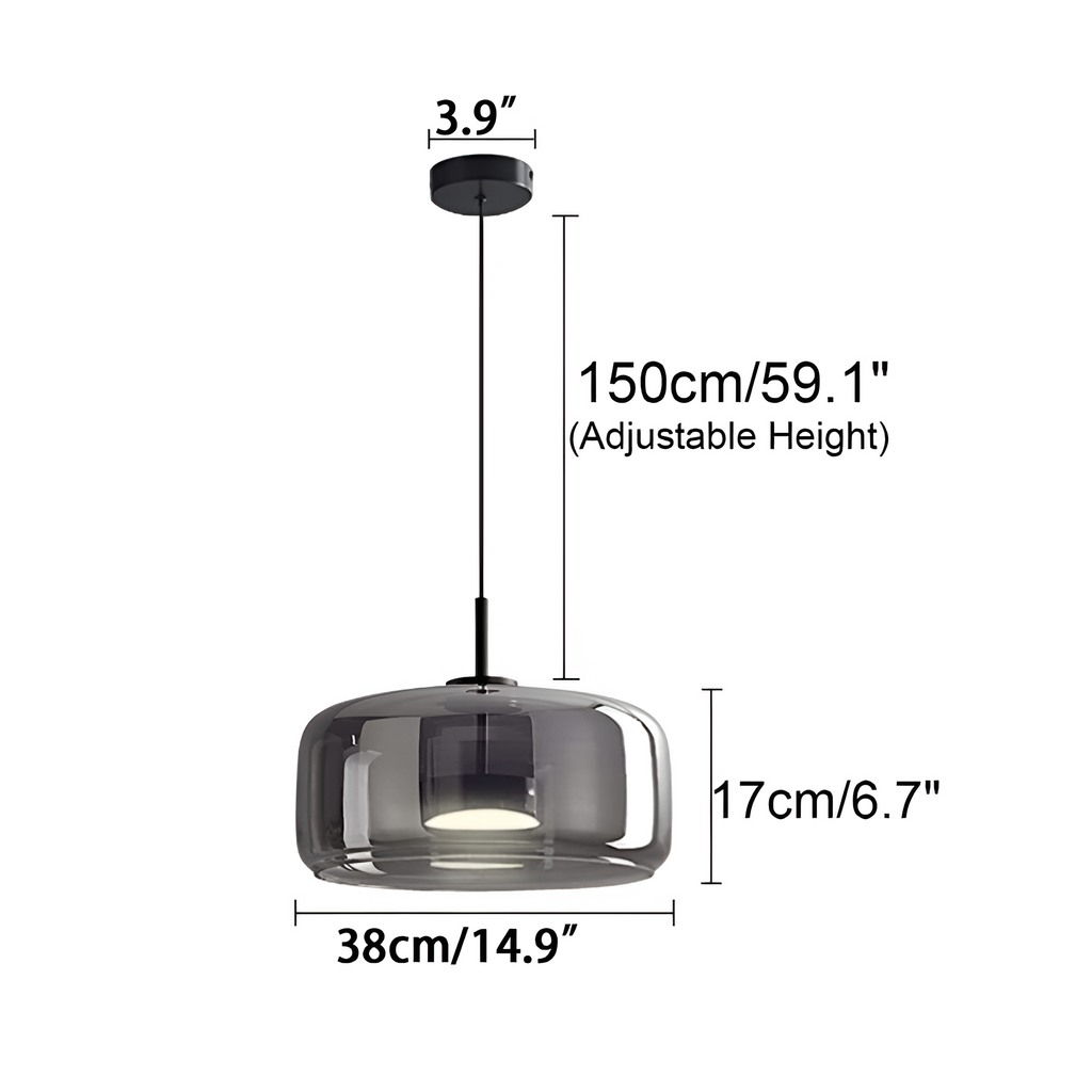 Glass LED Pendant Light with Retro Modern Style for Kitchen Island, Dining Room & Interior Hanging Lighting