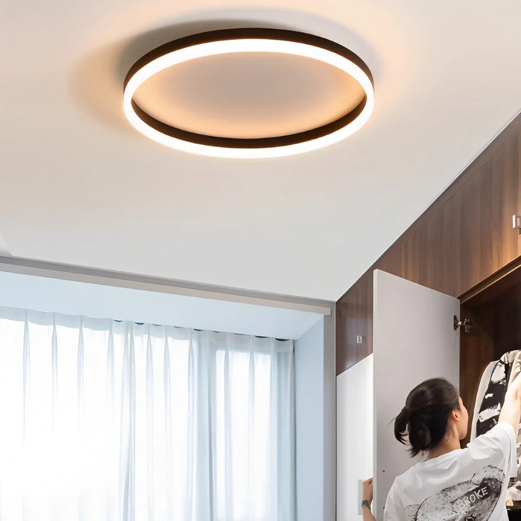 Nordic Circular LED Ceiling Lamp | Energy-Smart, Gentle Diffused Glow & Ideal for Bedroom, Hallway or Living Area