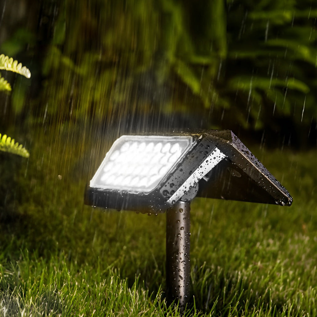 LED Solar Lights Outdoor - 2PCS Waterproof IP65 Black Modern Lawn Lamps for Garden Pathway Lighting