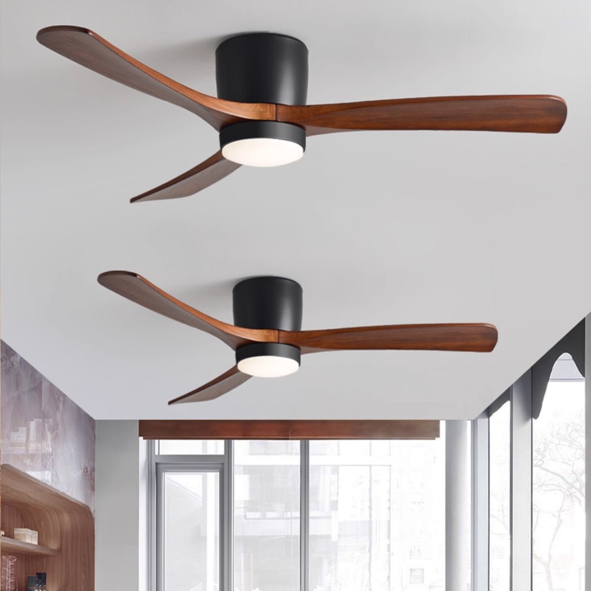 Nordic Wooden Ceiling Fan Light | LED, 6-Speed Control & Ideal for Indoor Spaces, Available in 42", 48", 52" Sizes