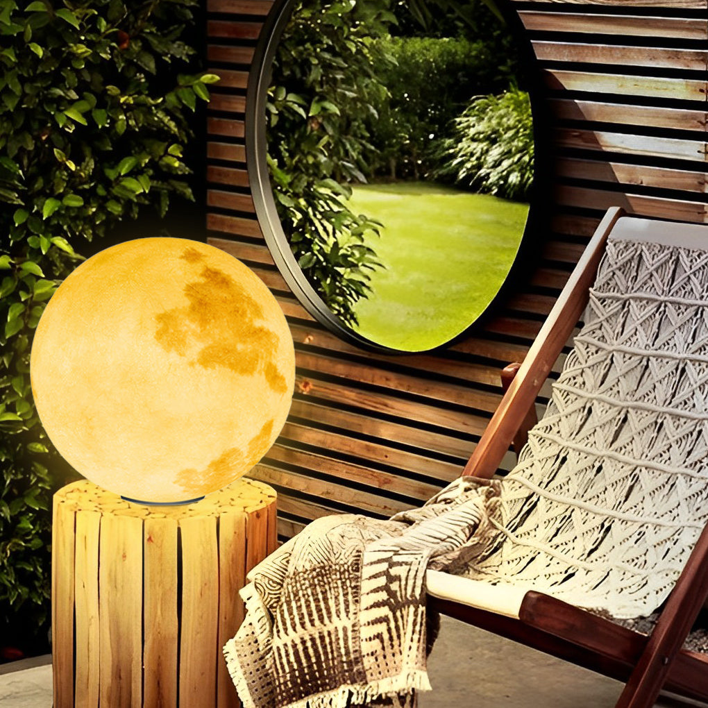 Moon-Shaped Outdoor Pier-Mount Accent Light Fixture for Pathways & Gardens