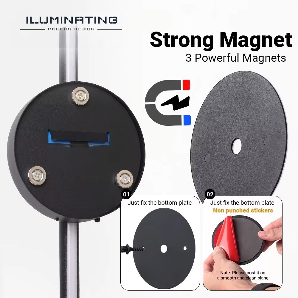 Wireless Modern Wall Light Fixture with Adjustable Brightness for Living Room, Bedroom, and Hallway Lighting