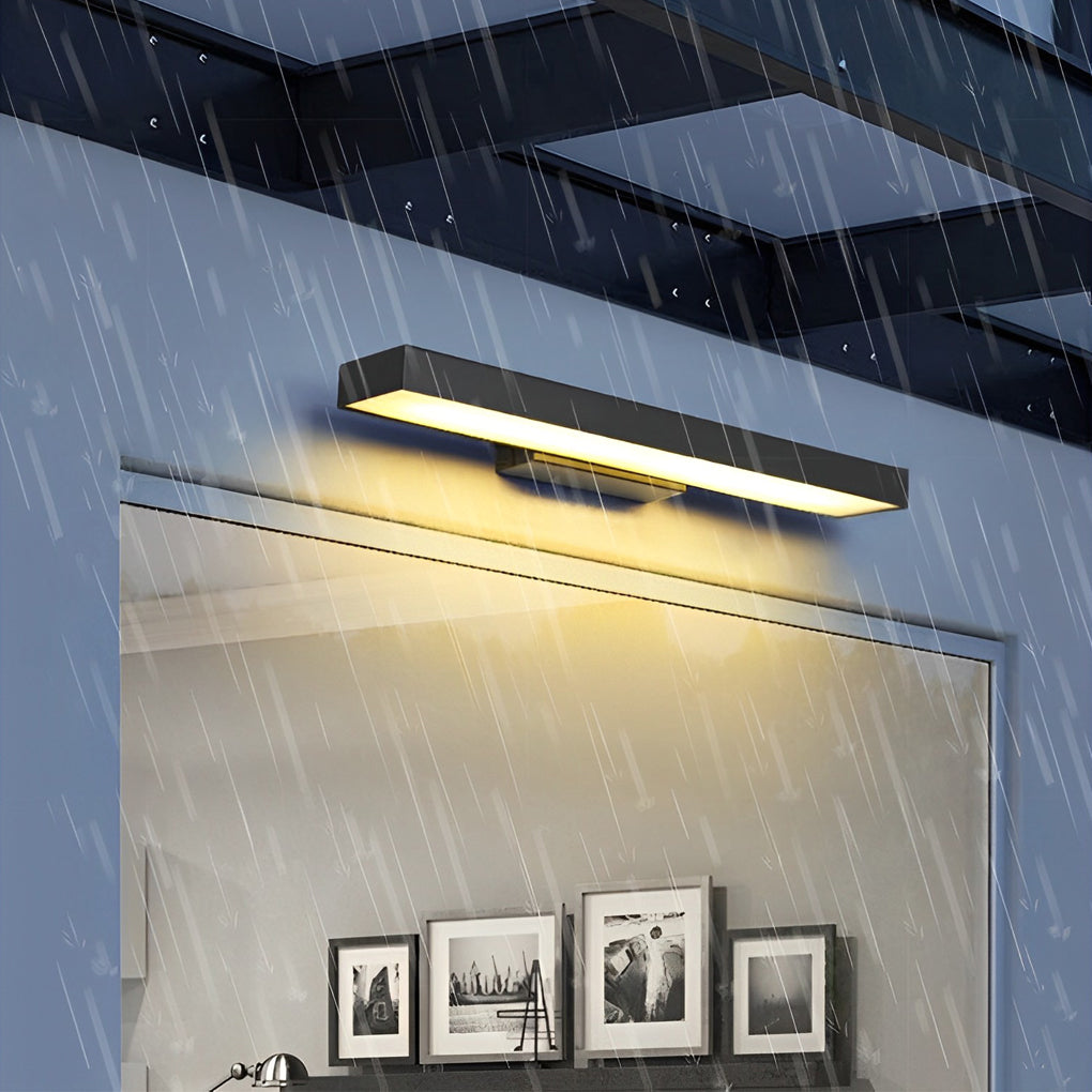 Outdoor Motion Sensor Black Rectangle Wall Light for Security & Entryway Illumination