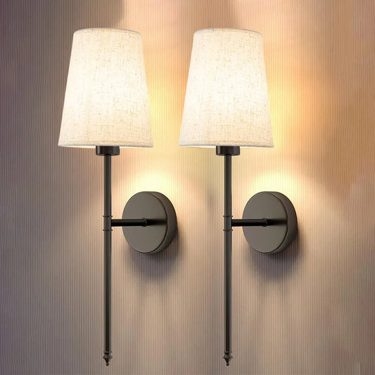 Battery Powered Wireless Wall Sconce Lighting - LED Indoor Lamps with USB and Remote, Ideal for Bedrooms or Hallways Bronze & Black Battery Operated Wall Sconces (SET OF 2 + 2 BULBS FREE)