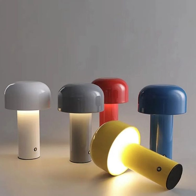 Rechargeable Mushroom Table Lamp - Modern LED Design for Home Office & Nightstand Use