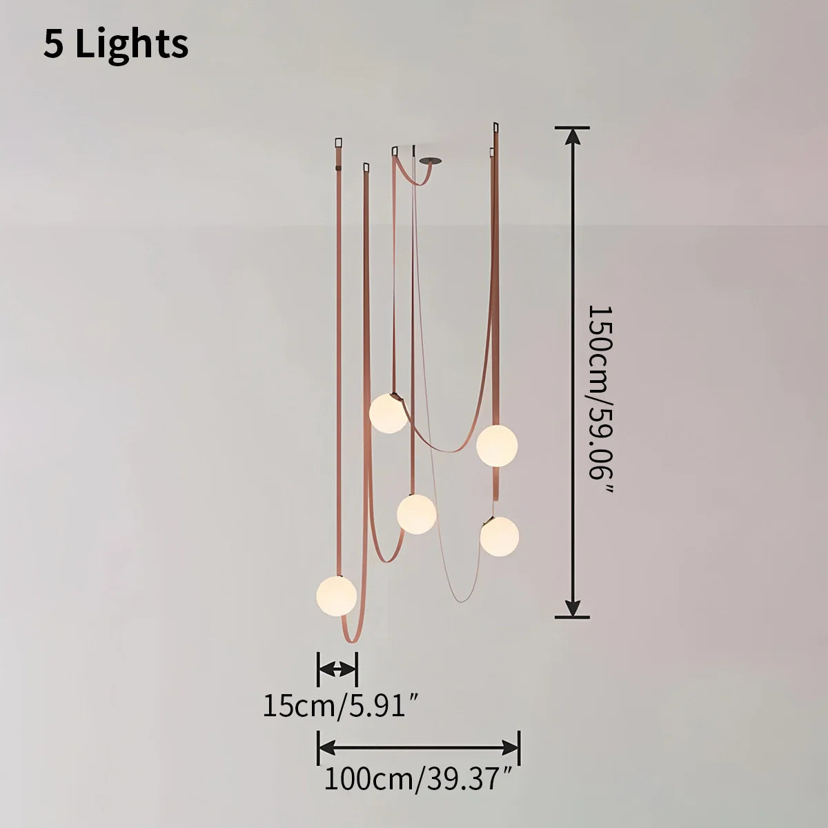 Modern Leather Strap Globe Pendant Light | Adjustable Frosted Glass Globes for High Ceilings & Statement Installations