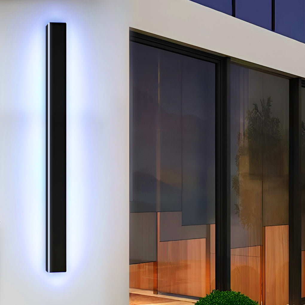 Elevate Ambiance Wall Outdoor Lights: Sleek LED Design for Exterior Brilliance Stylish Black Long Strip Wall Lights for Enhanced Exterior Illumination