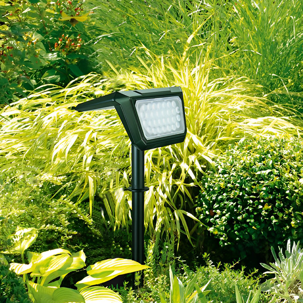 LED Solar Lights Outdoor - 2PCS Waterproof IP65 Black Modern Lawn Lamps for Garden Pathway Lighting