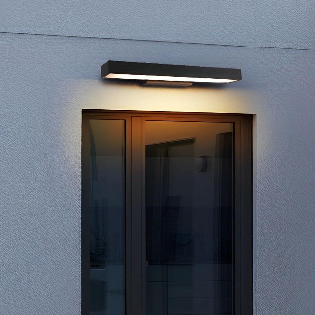 Outdoor Motion Sensor Black Rectangle Wall Light for Security & Entryway Illumination