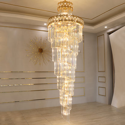 Extra Large Crystal Chandelier for High Ceilings: 5 Ft Luxurious Hanging Lights for Living Room