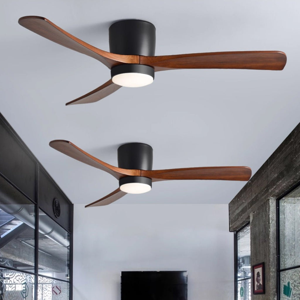 Nordic Wooden Ceiling Fan Light | LED, 6-Speed Control & Ideal for Indoor Spaces, Available in 42", 48", 52" Sizes