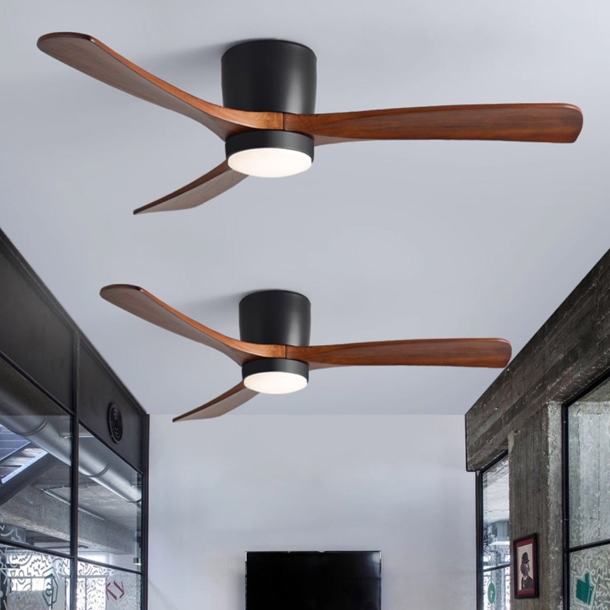 Nordic Wooden Ceiling Fan Light | LED, 6-Speed Control & Ideal for Indoor Spaces, Available in 42", 48", 52" Sizes