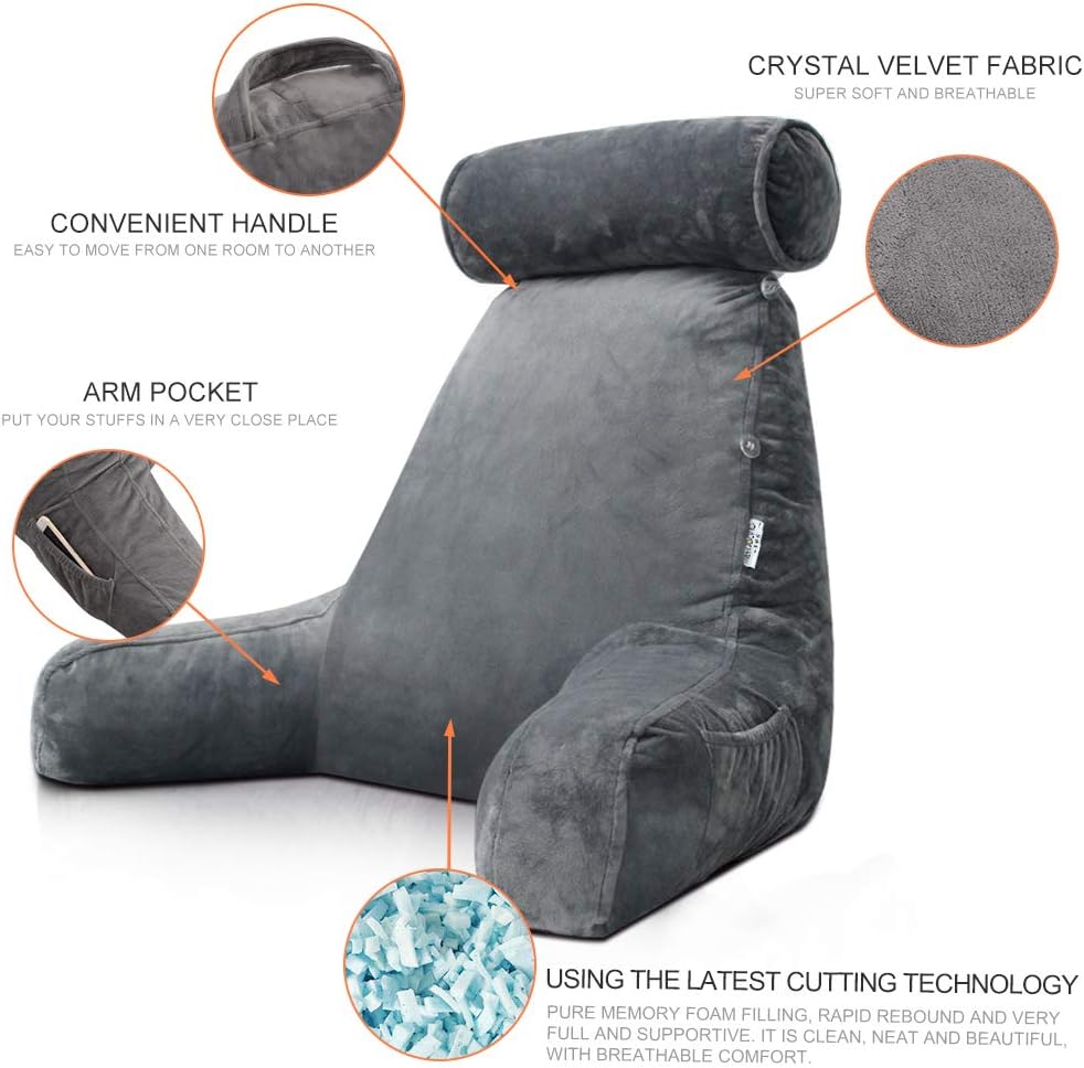 Soft Bed Arm Pillow | Ideal for Reading and Support in Bed or Sofa