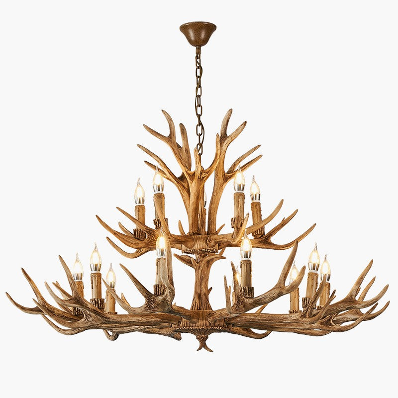 Antler Shape Resin Chandelier | Adjustable Height, Rustic Elegance & Ideal for Living Room, Dining Area, or Entryway